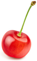 Japanese Red Cherry fruit isolated on white background, Japanese Red highest variety cherries on...