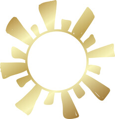 Set of golden suns. Elements for design