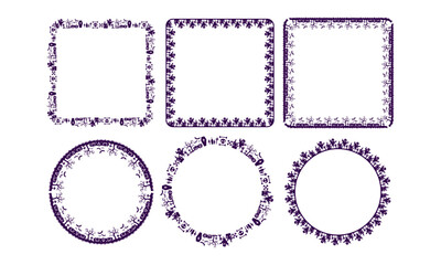 Hand drawn halloween frame template design collection