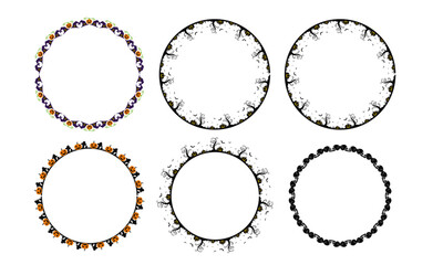 Hand drawn halloween frame template design collection