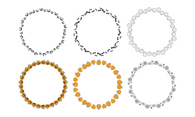 Hand drawn halloween frame template design collection