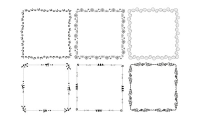 Hand drawn halloween frame template design collection