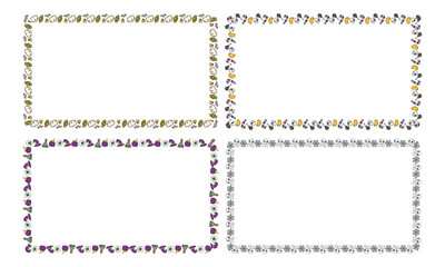 Hand drawn halloween frame template design collection