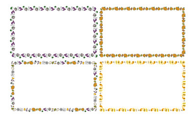 Hand drawn halloween frame template design collection