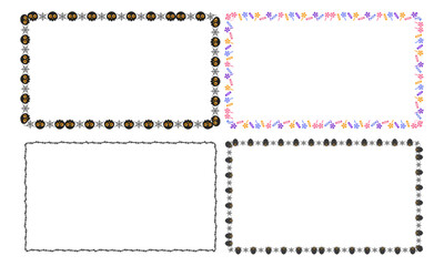 Hand drawn halloween frame template design collection