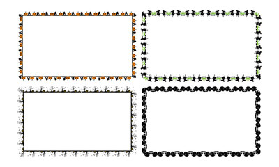 Hand drawn halloween frame template design collection