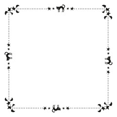 Hand drawn halloween frame template design