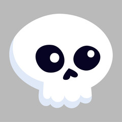 Hand drawn skull silhouette illustration on gray background