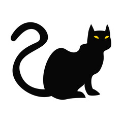 Silhouette of a cat on a white background