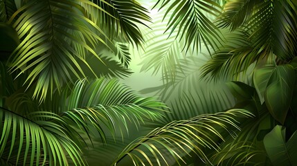 tropical leaf background with copy space