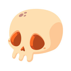 doodle skull head isolated on white background