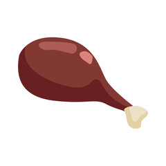 Beef leg meat cut icon on white background