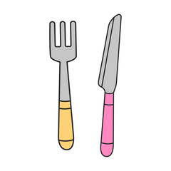 Cartoon spoon fork knife kitchen design
