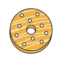 Colorful glazed donuts flat illustration