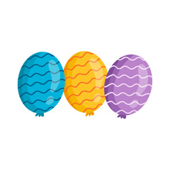 Cute and colorful decorative balloons illustration on white