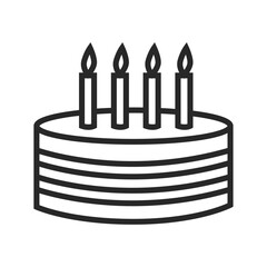 Hand drawn birthday cake outline illustration