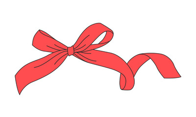 Ribbon in the bow Isolated on white For present boxes