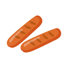 Sausage butchery product illustration on white