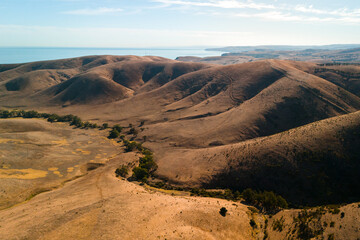 Mountains and sea from above