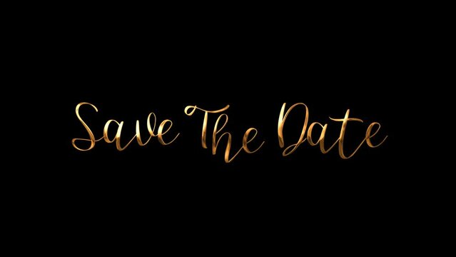 Save the Date in gold script, perfect for wedding invitations, save the dates, event announcements, and elegant stationery designs - Powered by Adobe