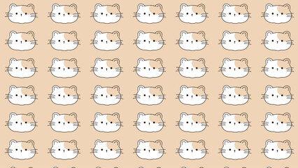 cute cat pattern can be used as background