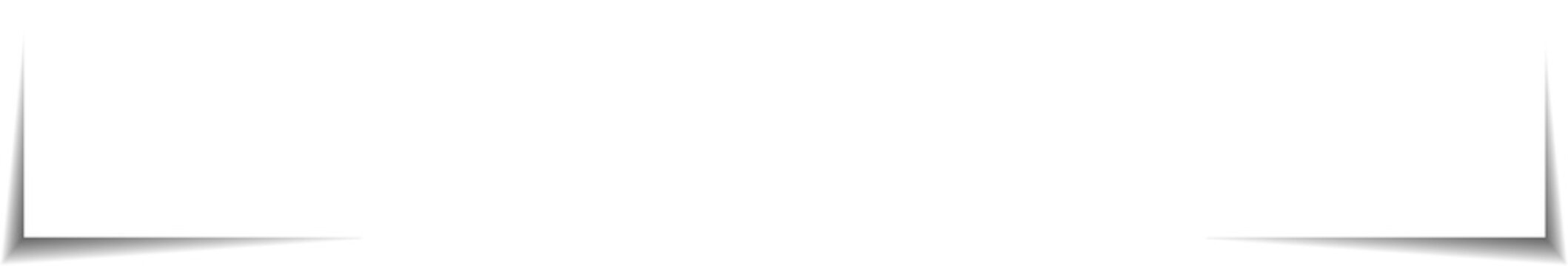 White paper rectangle and shadow, banners, icon, label