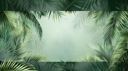 tropical leaf background with copy space
