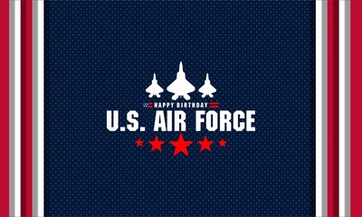 US Air Force Birthday. September 18. Poster, Template, Card, Banner, vektor Background Design.