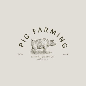 pig farm vintage logo