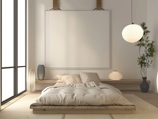 Minimalist Japanese Bedroom Interior Design.