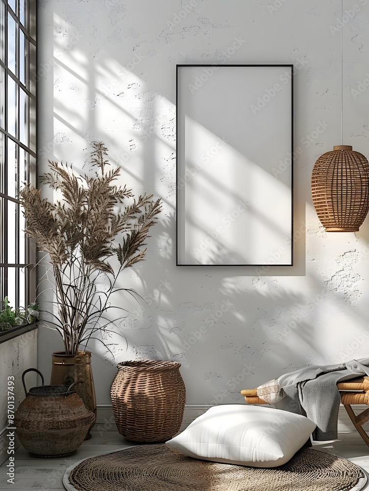 Poster elegant iso a paper size frame mockup with textures and lighting