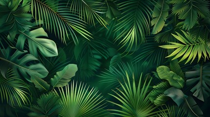 tropical leaf on dark green background