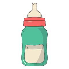 Cute Baby Supplies Clipart. Vector Cartoon Illustration Isolated on White Background.