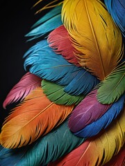 Obraz premium Colorful Feathers Close-Up.