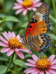 Obraz premium Butterfly on a Pink Flower.