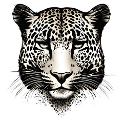 Leopard face without background
