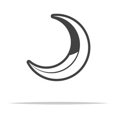 Crescent moon icon transparent vector isolated