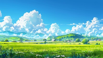 Obraz premium clouds in the sky landscape anime style 