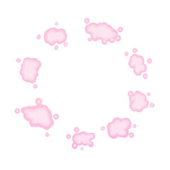 Pink liquid watercolor round frame