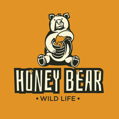 honey bear mascot for logo
