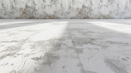 White floor, wall, desk