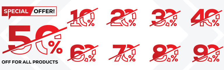 Sale tags set. Discount, offer, badges template vector illustration. Special offer symbol, discount badge, promotion, marketing sign for sale. Offer price sign