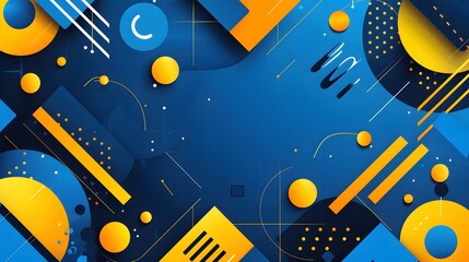 Obraz premium blue and yellow modern geometric background