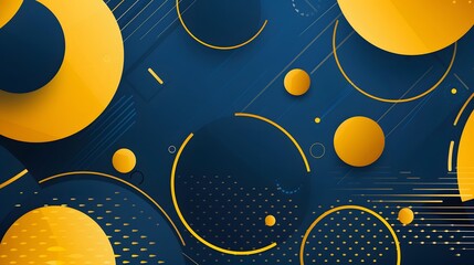 Obraz premium blue and yellow modern geometric background