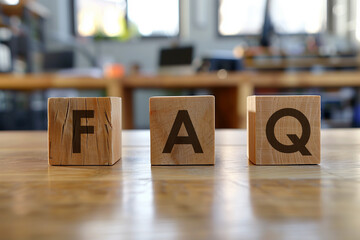 FAQ Frequently Asked Question letters on wooden blocks. Generative AI