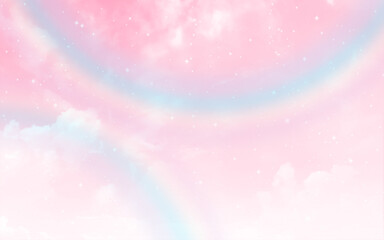 this is a beautiful Cloud. Abstract white cloudy set isolated on pink background rainbow fairy effect. 