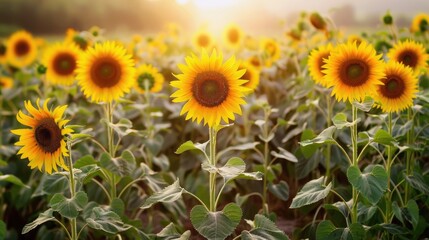 A field of sunflowers facing the sun, symbolizing positivity and the power of light.