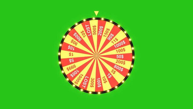 Lucky Wheel Spinning Animation with 90$ price, Lucky Wheel Spinning Animation with the Green Screen