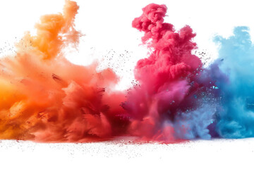 color powder explosion isolated on white transparent png background
