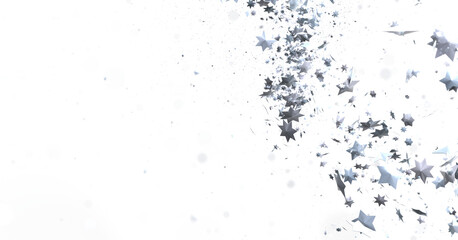 Stardust Christmas Shower: Mesmerizing 3D Illustration Depicting Descending Holiday Star Particles